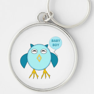 Niedlich Blue Baby Bowl Owl Schlüsselanhänger