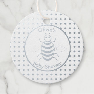 Niedlich Blue Baby Boy Bee Custom Baby Shower Foil Geschenkanhänger