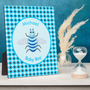 Niedlich Blue Baby Boy Bee Custom Fotoplatte