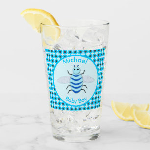Niedlich Blue Baby Boy Bee Custom Glas