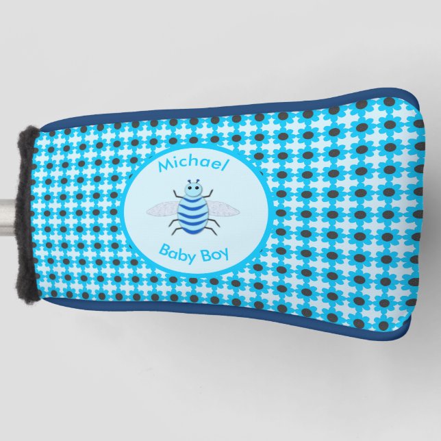 Niedlich Blue Baby Boy Bee Custom Golf Headcover (Vorderseite)