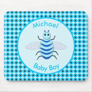 Niedlich Blue Baby Boy Bee Custom Mousepad