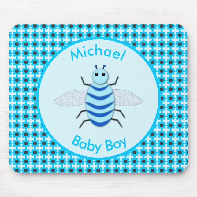 Niedlich Blue Baby Boy Bee Custom Mousepad (Vorne)