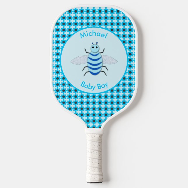 Niedlich Blue Baby Boy Bee Custom Pickleball Schläger (Vorderseite)