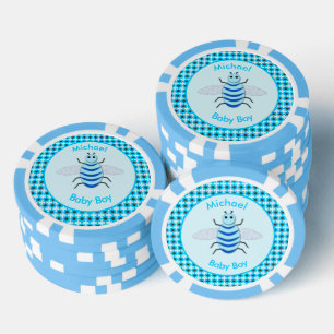 Niedlich Blue Baby Boy Bee Custom Pokerchips