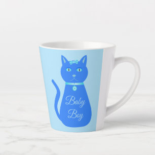 Niedlich Blue Baby Boy Cat Custom Gender Reveal Milchtasse