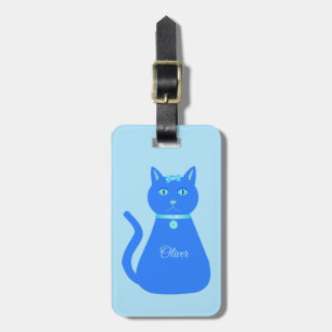 Niedlich Blue Baby Boy Cat Custom Gepäckanhänger