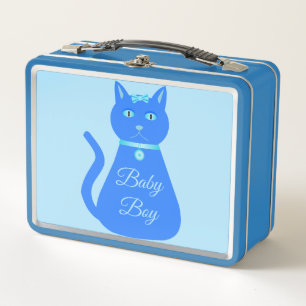 Niedlich Blue Baby Boy Cat Custom Metall Brotdose