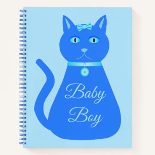Niedlich Blue Baby Boy Cat Custom Notizbuch