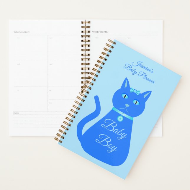 Niedlich Blue Baby Boy Cat Custom Pregnancy Planer (Anzeige)