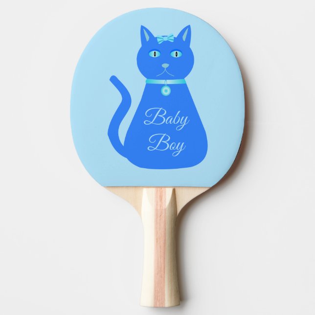 Niedlich Blue Baby Boy Cat Custom Tischtennis Schläger (Vorderseite)