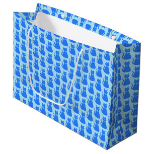 Niedlich Blue Baby Boy Cat Gemustert Baby Dusche Große Geschenktüte