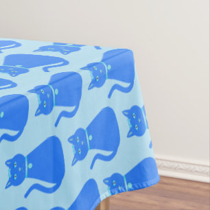 Niedlich Blue Baby Boy Cat Gemustert Baby Dusche Tischdecke