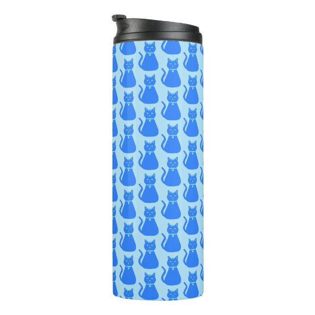 Niedlich Blue Baby Boy Cat Gemustert Thermosbecher (Nach rechts gedreht)