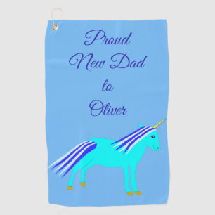 Niedlich Blue Baby Boy Einhorn New Dad Custom Golf Golfhandtuch