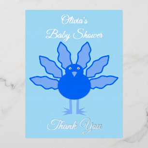 Niedlich Blue Baby Boy Erntedank Türkei Custom Folien Feiertagspostkarte