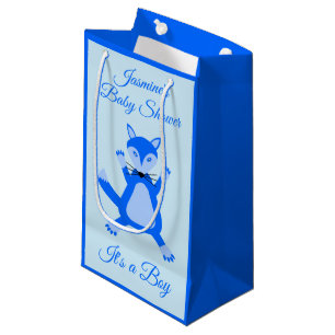 Niedlich Blue Baby Boy Fox Custom Baby Dusche Kleine Geschenktüte