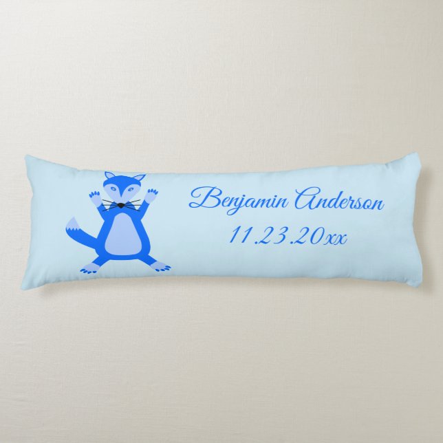 Niedlich Blue Baby Boy Fox Custom Seitenschläferkissen (Vorderseite)