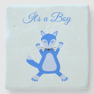 Niedlich Blue Baby Boy Fox Custom Steinuntersetzer