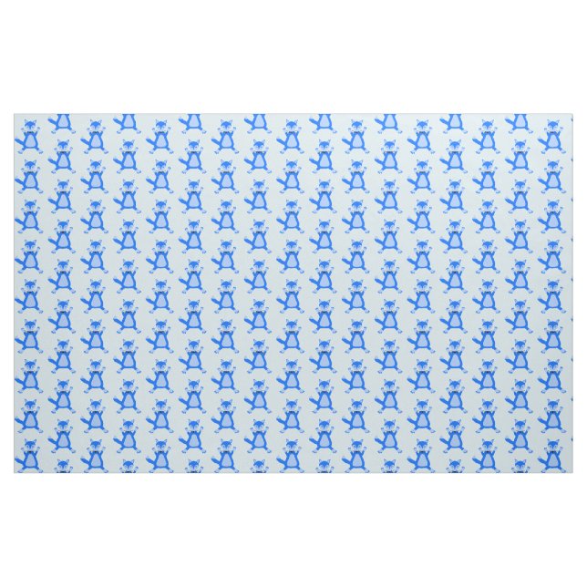 Niedlich Blue Baby Boy Fox Gemustert Stoff (Yard (91,4 cm))