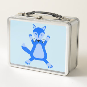 Niedlich Blue Baby Boy Fox Metall Brotdose
