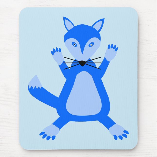 Niedlich Blue Baby Boy Fox Mousepad (Vorne)