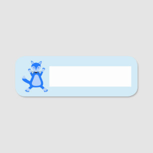 Niedlich Blue Baby Boy Fox Namensschild
