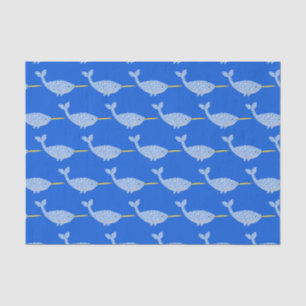 Niedlich Blue Baby Boy Narwhal Baby Dusche Gemuste Seidenpapier