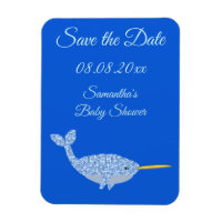 Niedlich Blue Baby Boy Narwhal Baby Dusche kundens