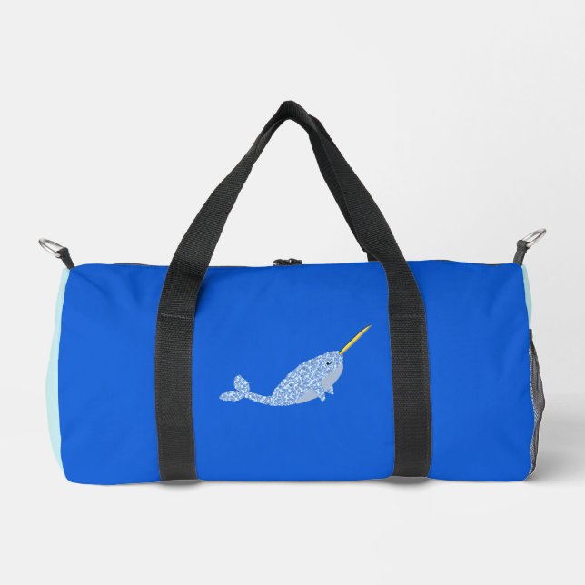 Niedlich Blue Baby Boy Narwhal Diaper Bag Duffle Bag (Vorderseite)