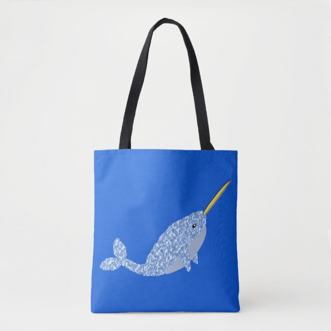 Niedlich Blue Baby Boy Narwhal Gemustert (Vorderseite)