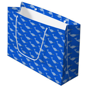 Niedlich Blue Baby Boy Narwhal Gemustert Große Geschenktüte