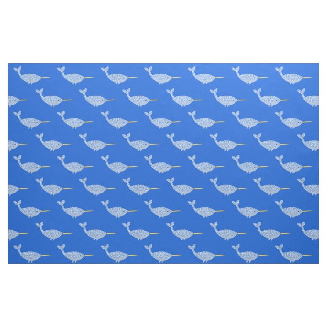 Niedlich Blue Baby Boy Narwhal Gemustert Stoff (Fat Quarter (45,7 x 55,9 cm))
