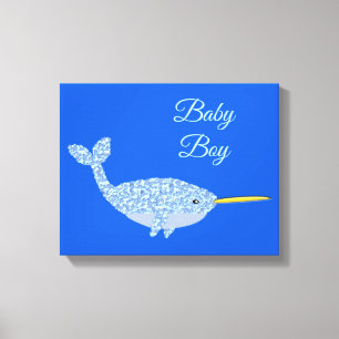 Niedlich Blue Baby Boy Narwhal Kinderzimmer Room C Leinwanddruck