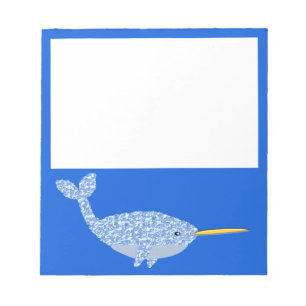 Niedlich Blue Baby Boy Narwhal Notizblock