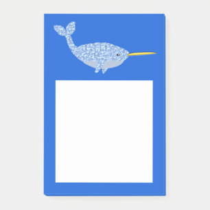Niedlich Blue Baby Boy Narwhal Post-it Klebezettel