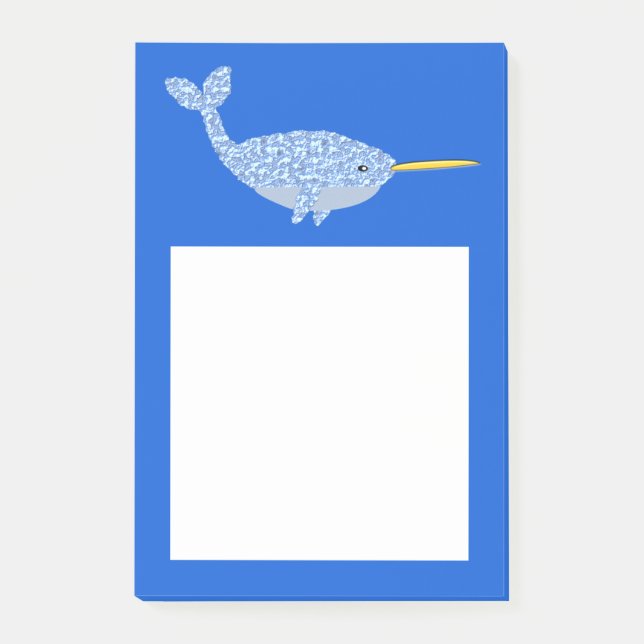 Niedlich Blue Baby Boy Narwhal Post-it Klebezettel (Vorderseite)