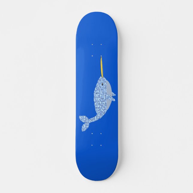 Niedlich Blue Baby Boy Narwhal Skateboard (Vorne)
