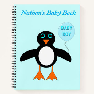 Niedlich Blue Baby Boy Penguin Custom Spiral Noteb Notizbuch