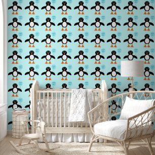 Niedlich Blue Baby Boy Penguin Gemustert Tapete