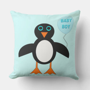 Niedlich Blue Baby Boy Penguin Outdoor Pillow Kissen Für Draußen