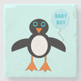 Niedlich Blue Baby Boy Penguin Stone Untersetzer