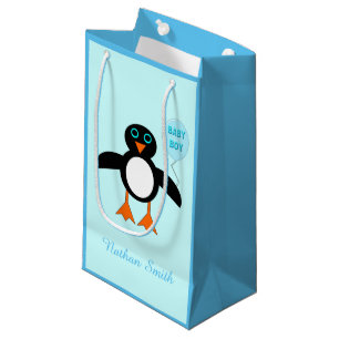 Niedlich Blue Baby Boy Pinguin Custom Gift Bag Kleine Geschenktüte