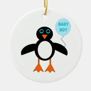 Niedlich Blue Baby Boy Pinguin Ornament