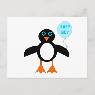 Niedlich Blue Baby Boy Pinguin Postcard Postkarte