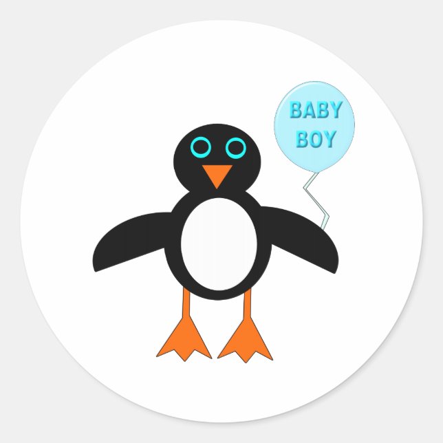 Niedlich Blue Baby Boy Pinguin Stickers (Vorderseite)