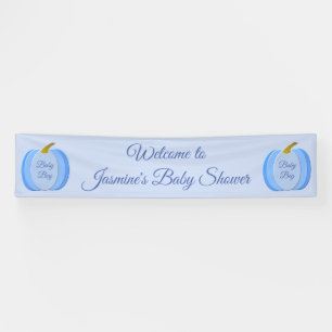 Niedlich Blue Baby Boy Pumpkin Custom Baby Dusche Banner