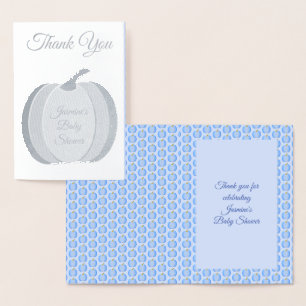 Niedlich Blue Baby Boy Pumpkin Custom Baby Dusche Folienkarte