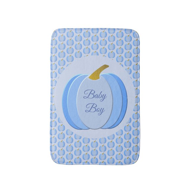 Niedlich Blue Baby Boy Pumpkin Custom Badematte (Vorderseite Vertikal)
