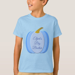 Niedlich Blue Baby Boy Pumpkin Custom Big Brother T-Shirt